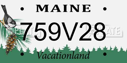 759V28 Maine License Plate