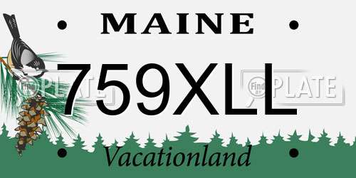 759XLL Maine License Plate