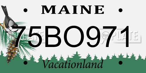 75BO971 Maine License Plate