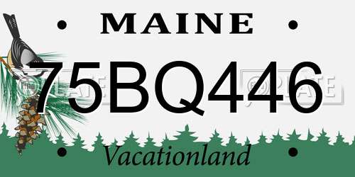 75BQ446 Maine License Plate