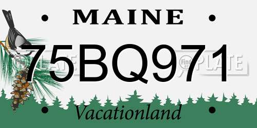 75BQ971 Maine License Plate