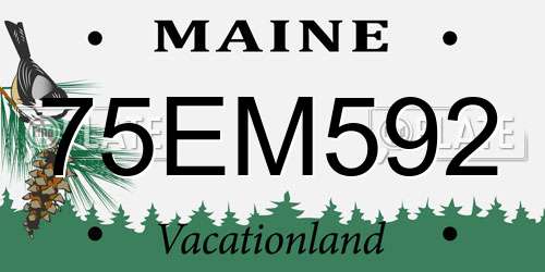 75EM592 Maine License Plate