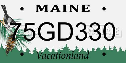 75GD330 Maine License Plate