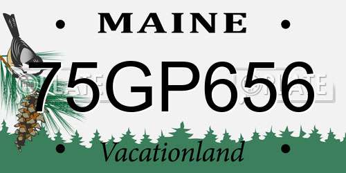 75GP656 Maine License Plate