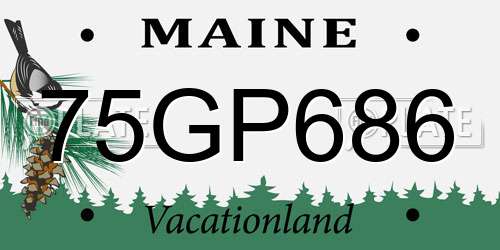 75GP686 Maine License Plate