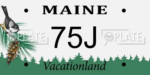 75J Maine License Plate