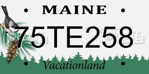 75TE258 Maine License Plate
