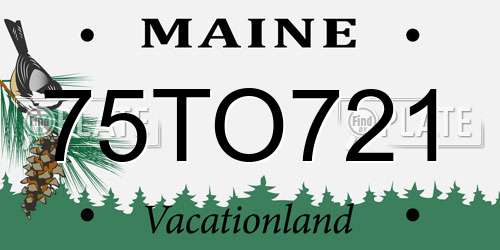 75TO721 Maine License Plate