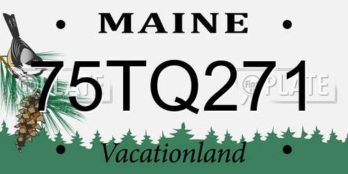 75TQ271 Maine License Plate