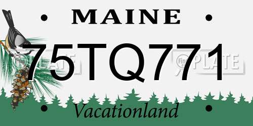75TQ771 Maine License Plate