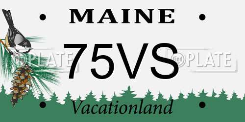 75VS Maine License Plate