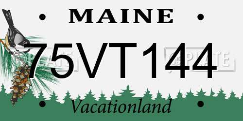 75VT144 Maine License Plate