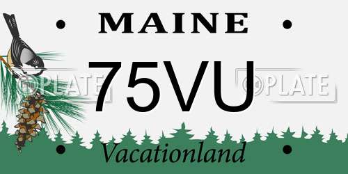 75VU Maine License Plate