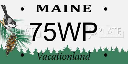75WP Maine License Plate
