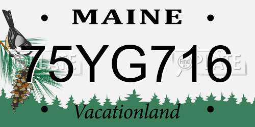 75YG716 Maine License Plate