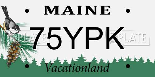 75YPK Maine License Plate
