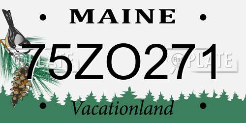 75ZO271 Maine License Plate