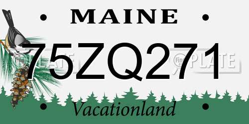 75ZQ271 Maine License Plate