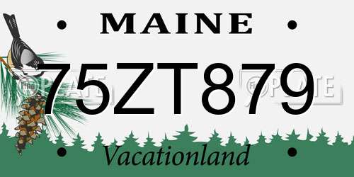 75ZT879 Maine License Plate