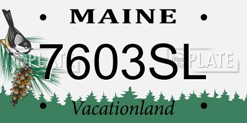 7603SL Maine License Plate