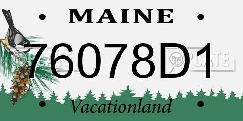 76078D1 Maine License Plate