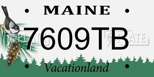 7609TB Maine License Plate