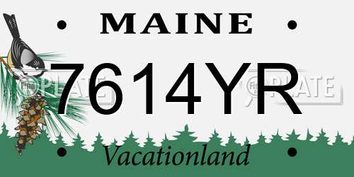 7614YR Maine License Plate