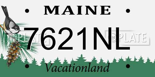 7621NL Maine License Plate