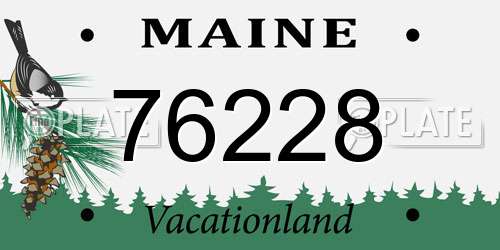 76228 Maine License Plate