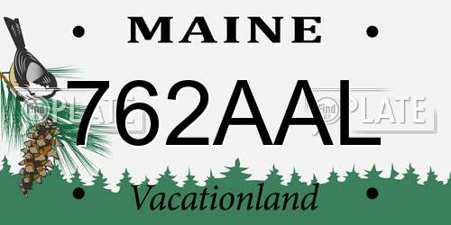 762AAL Maine License Plate