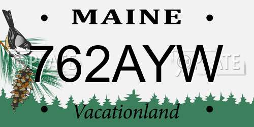 762AYW Maine License Plate