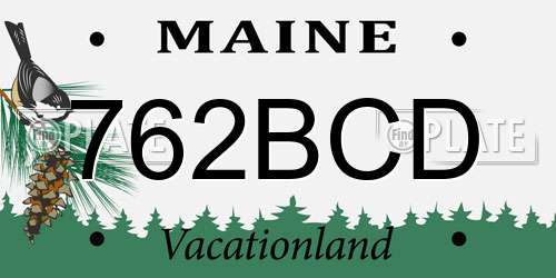762BCD Maine License Plate