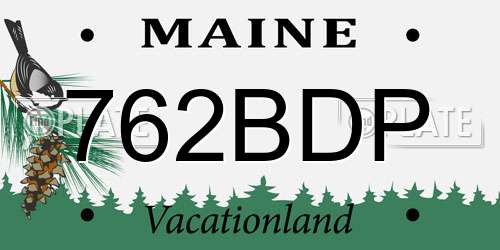 762BDP Maine License Plate