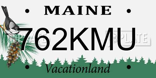 762KMU Maine License Plate