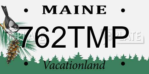 762TMP Maine License Plate