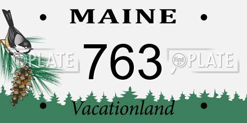 763 Maine License Plate