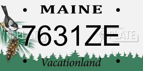 7631ZE Maine License Plate