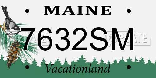 7632SM Maine License Plate