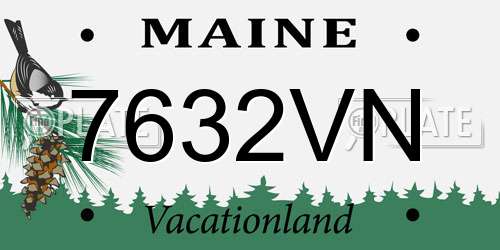 7632VN Maine License Plate