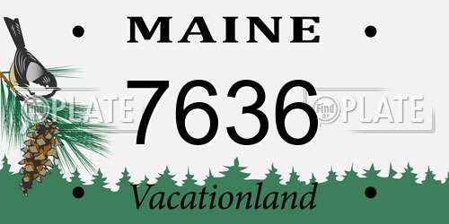7636 Maine License Plate