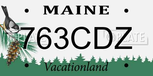 763CDZ Maine License Plate