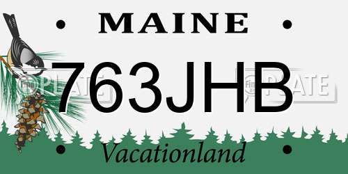 763JHB Maine License Plate