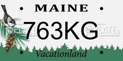763KG Maine License Plate
