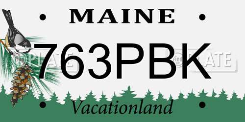 763PBK Maine License Plate