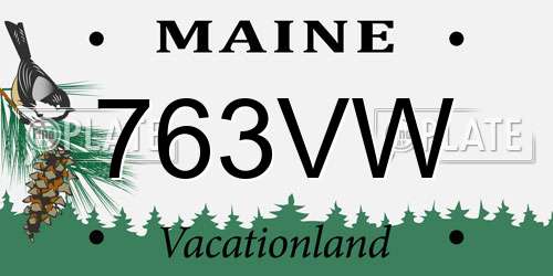 763VW Maine License Plate