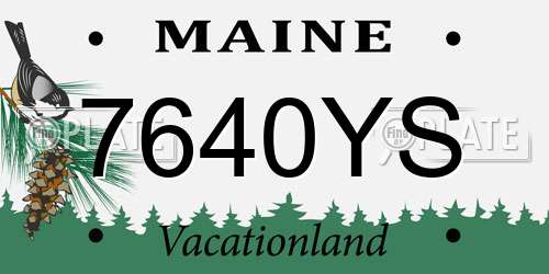 7640YS Maine License Plate