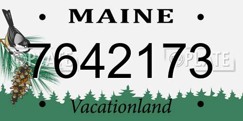7642173 Maine License Plate