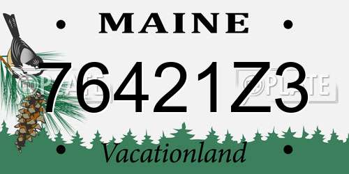 76421Z3 Maine License Plate