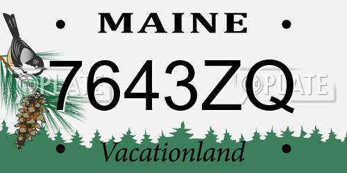 7643ZQ Maine License Plate