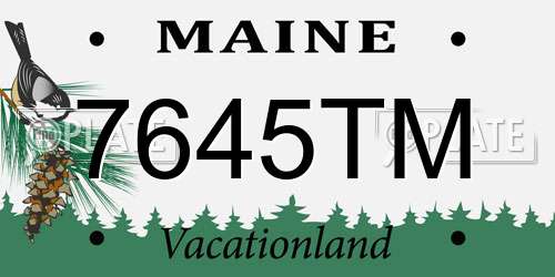7645TM Maine License Plate